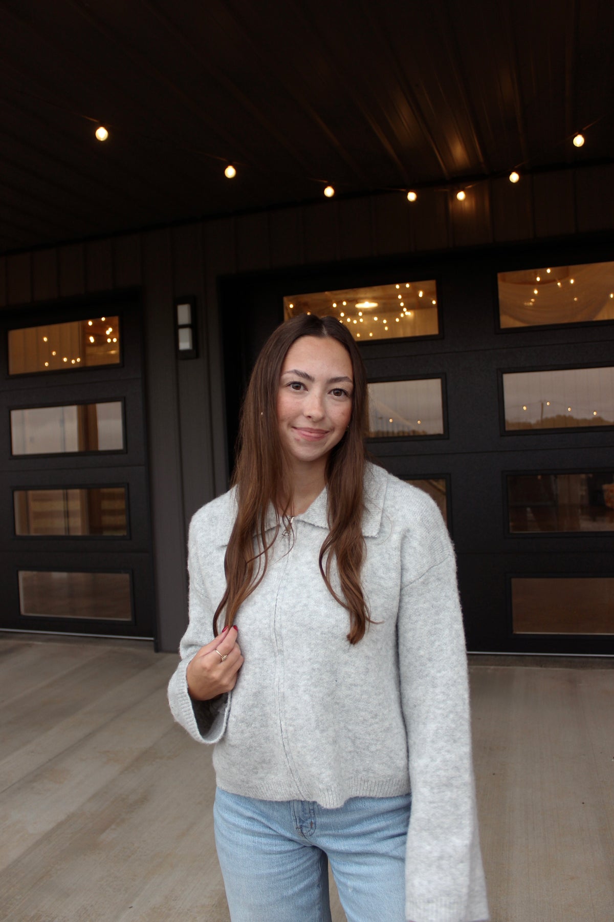 Cozy Gray Zip Up Cardigan