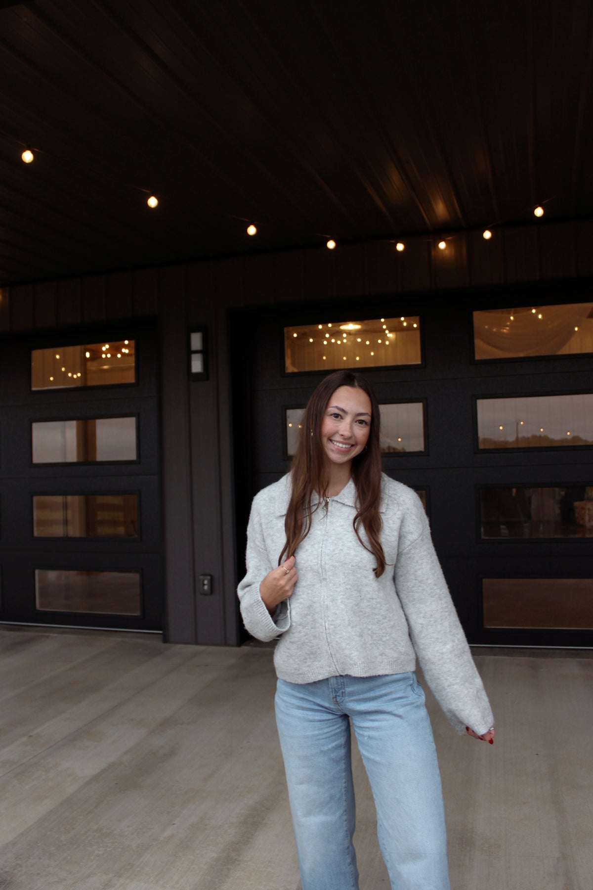 Cozy Gray Zip Up Cardigan