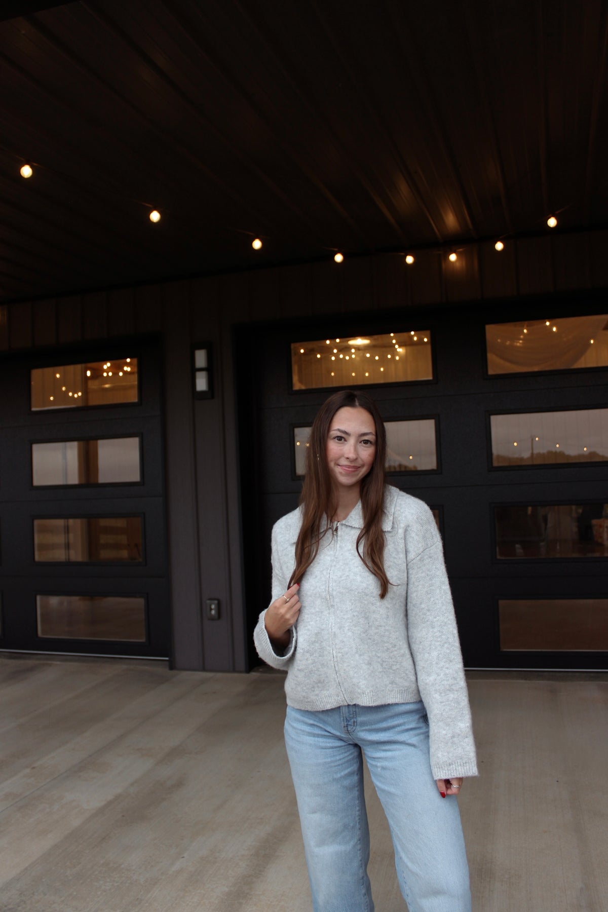 Cozy Gray Zip Up Cardigan