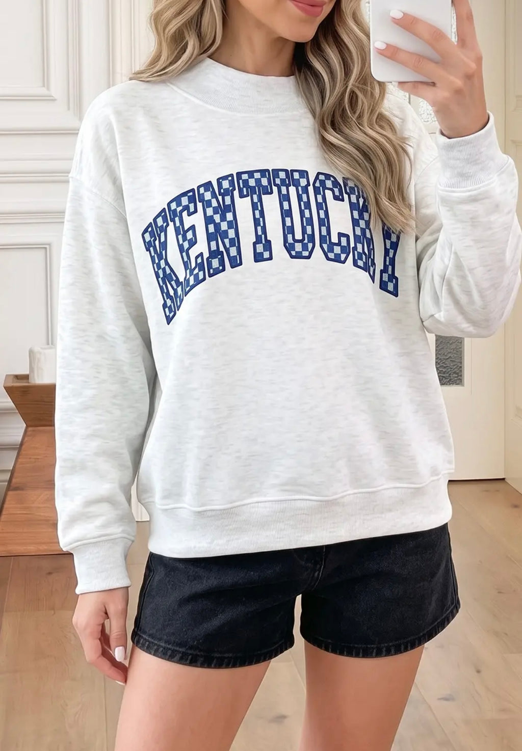 PRE ORDER Kentucky Checkered Mock Neck